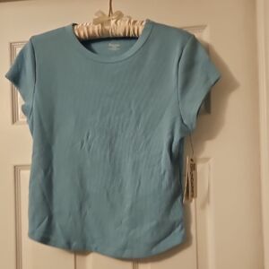 Women's Blue Short Sleeve Top